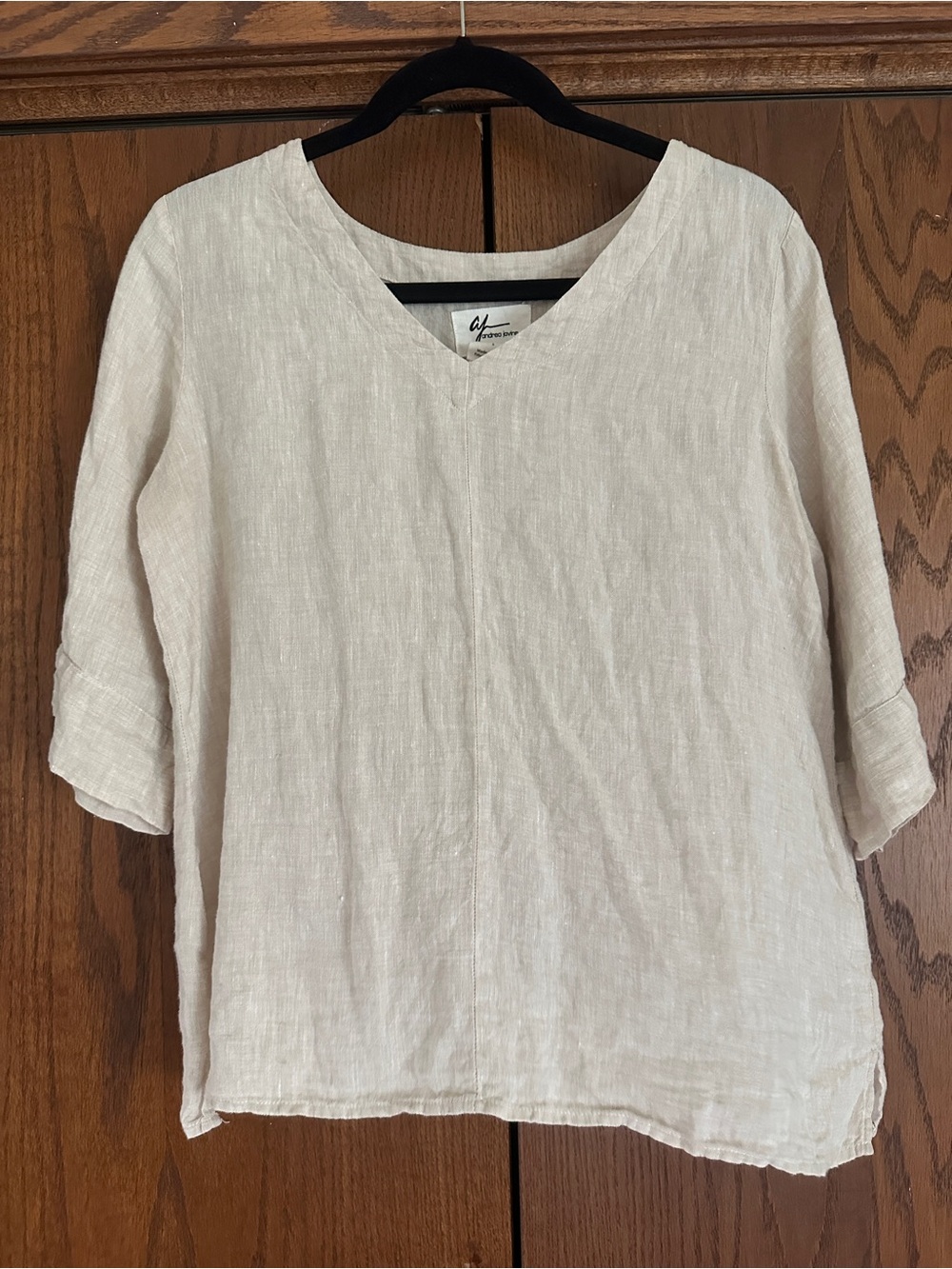 Andrea Jovine Linen half sleeve top Size S